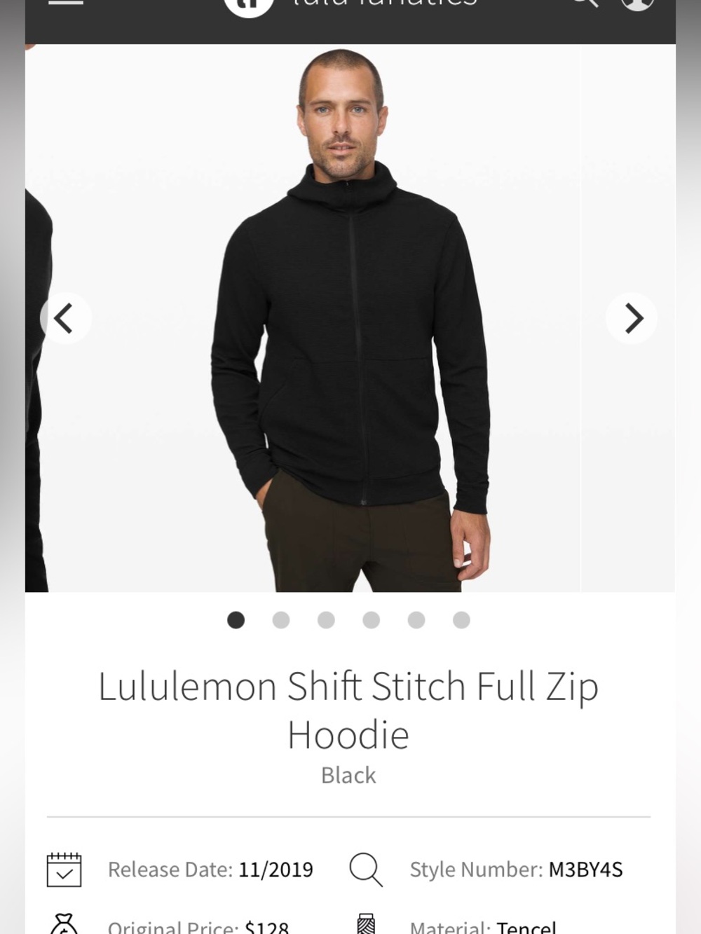 Lululemon mens waffle knit Zip-Up Hooded training Jacket black S